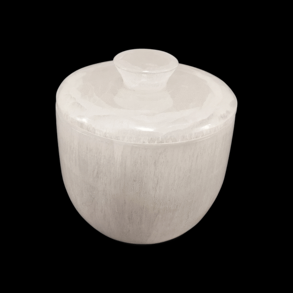 Selenite Jar Box with Lid – Round Shape